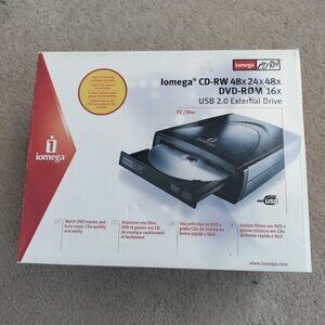 New In Box IOMEGA CD-RW 48x 24 x 48 USB 2.0 External Drive for PC / Mac
